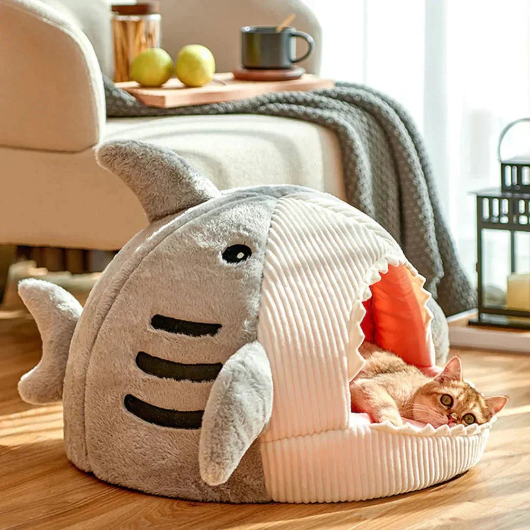 Luxury Plush Shark Pet Bed - PawVibe