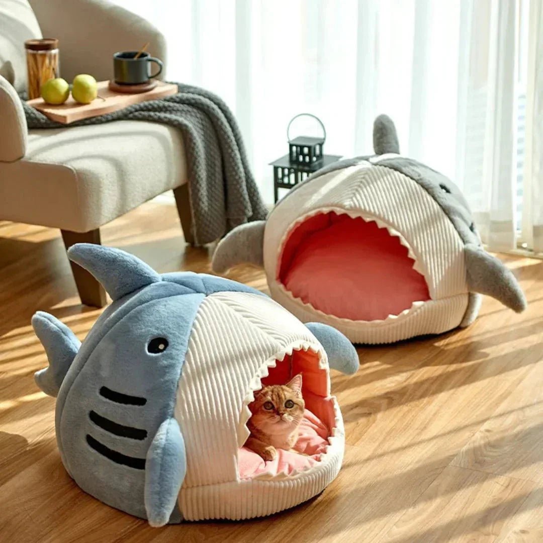 Luxury Plush Shark Pet Bed - PawVibe