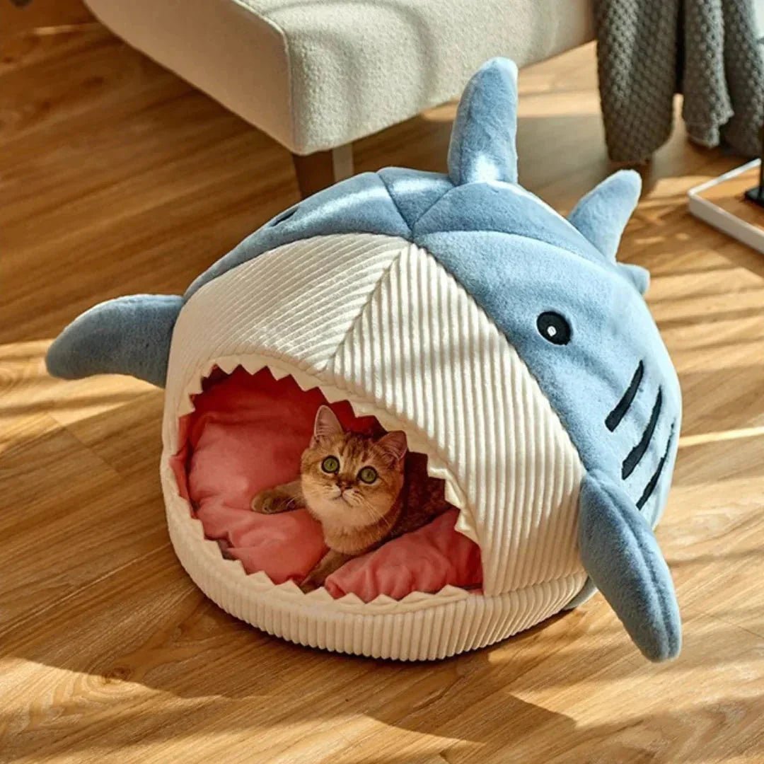 Luxury Plush Shark Pet Bed - PawVibe