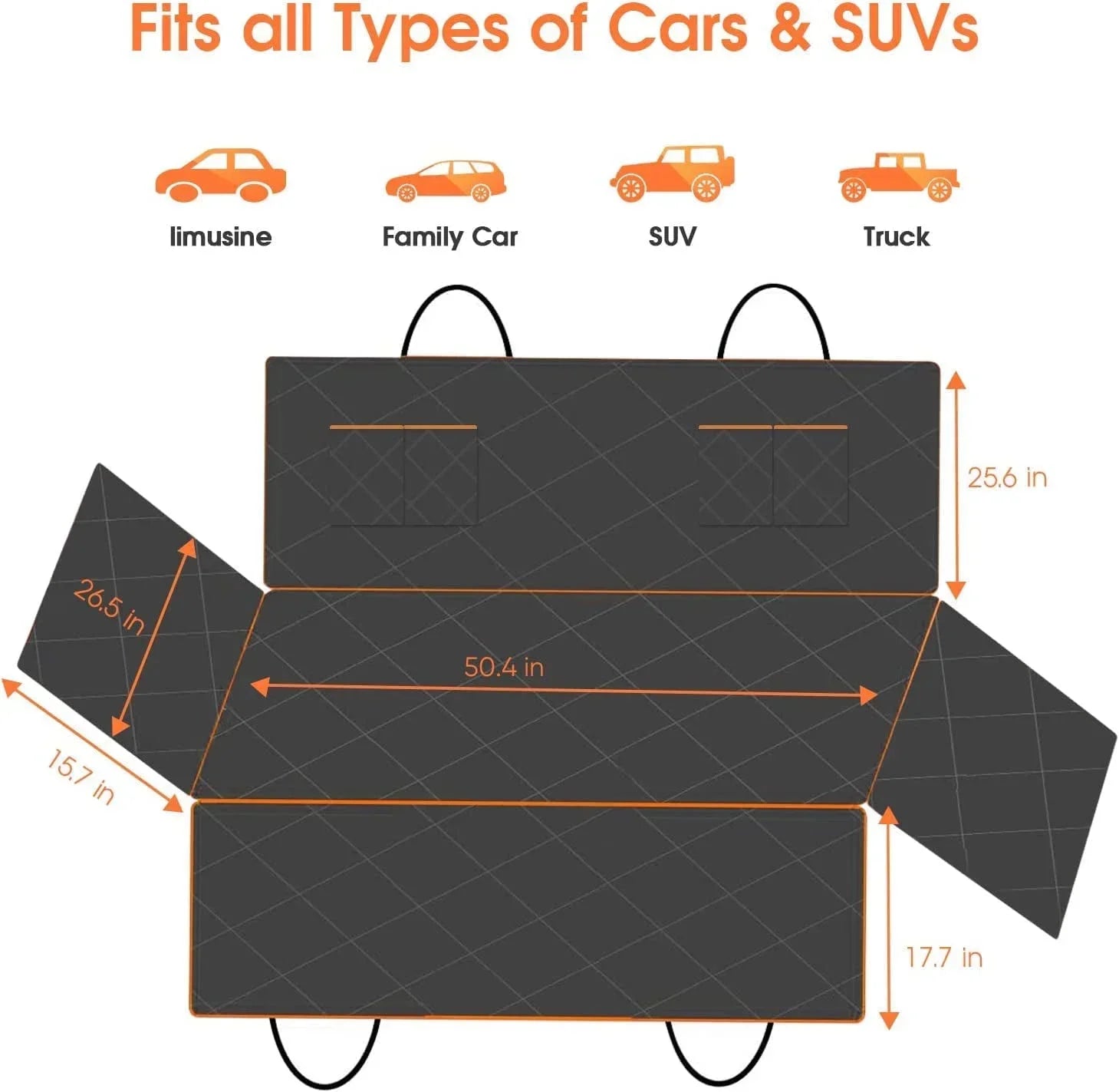 Dog Car Seat Cover for Back Seat, Waterproof Seat Protector Scratchproof Pet Hammock with 4 Bags Side Flaps, Washable Nonslip Backseat Protection for Cars Trucks and Suvs - PawVibe
