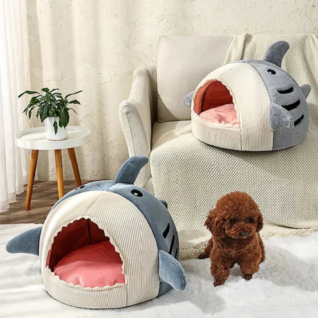 Luxury Plush Shark Pet Bed - PawVibe