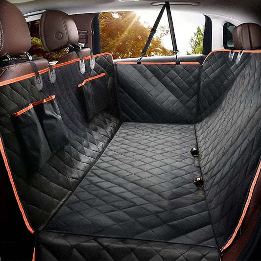 Dog Car Seat Cover for Back Seat, Waterproof Seat Protector Scratchproof Pet Hammock with 4 Bags Side Flaps, Washable Nonslip Backseat Protection for Cars Trucks and Suvs - PawVibe
