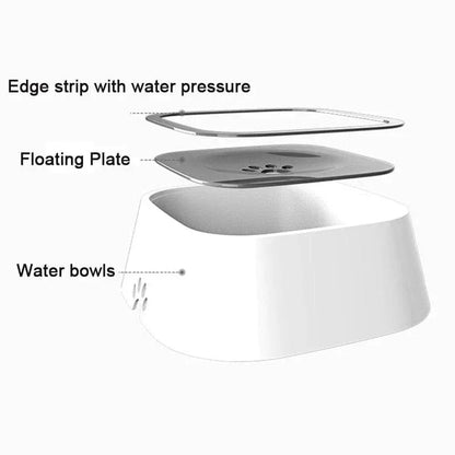 Dog Drinking Water Bowl with Floating Design - Non - Wetting, Non - Skid, Large Capacity - PawVibe