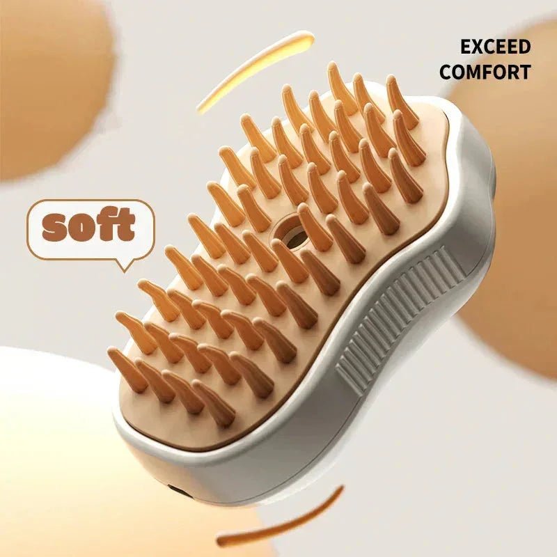 Electric Cat Steam Brush – 3 - In - 1 Pet Grooming Comb with Water Spray for Cats and Dogs, USB Rechargeable - PawVibe