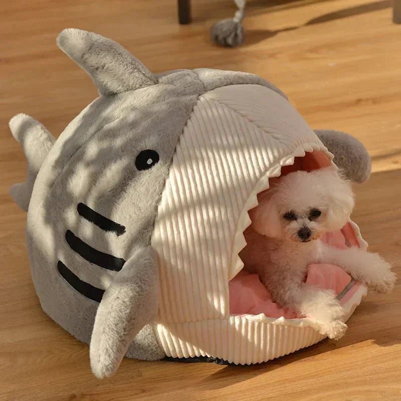 Luxury Plush Shark Pet Bed - PawVibe