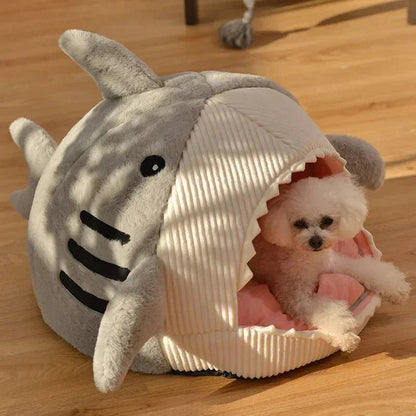Luxury Plush Shark Pet Bed - PawVibe