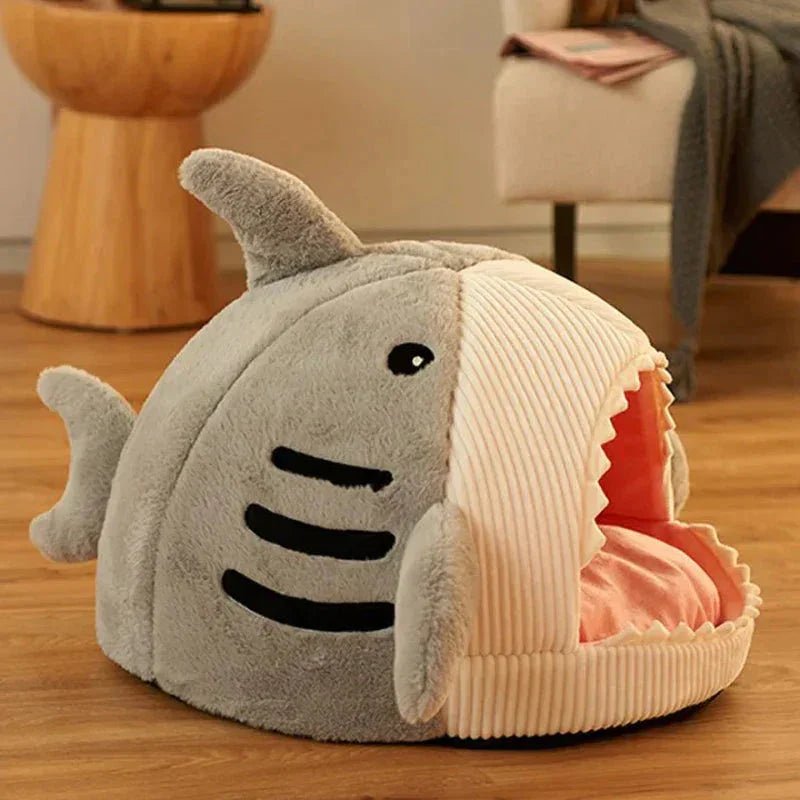 Luxury Plush Shark Pet Bed - PawVibe