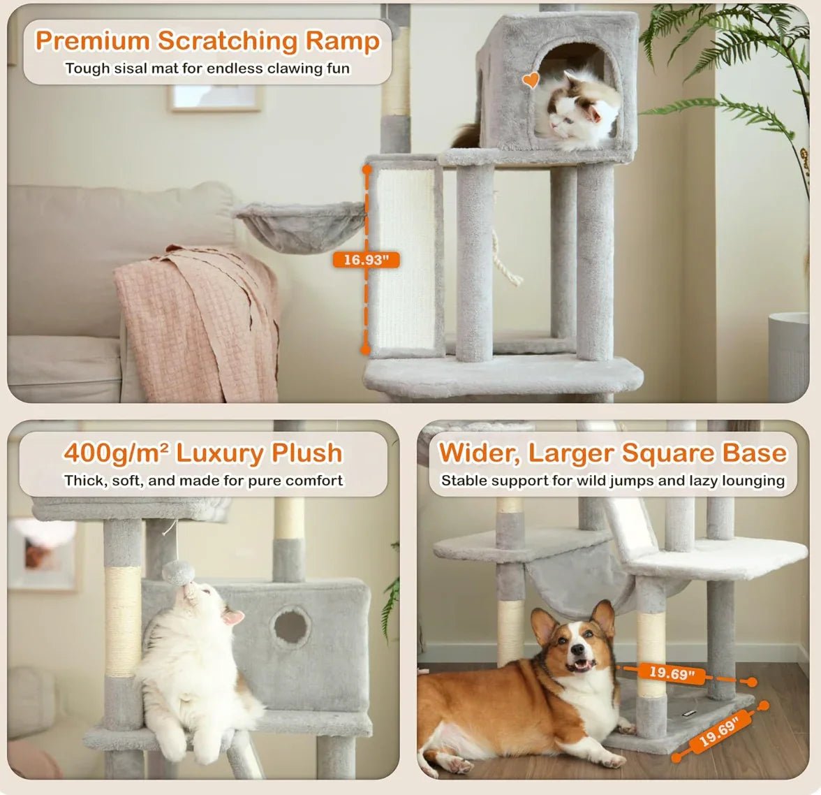 Cat Tree for Large Cats Cat Tower for Indoor - PawVibe