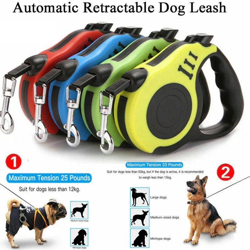 Automatic Retractable Dog Leash - Dual Size Options with Brake & Lock Safety System - PawVibe