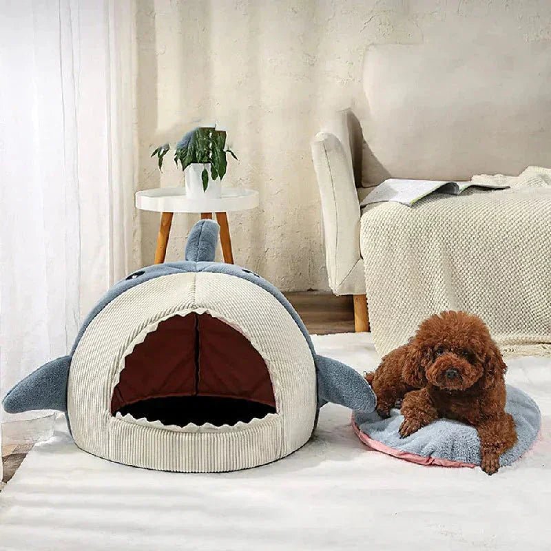 Luxury Plush Shark Pet Bed - PawVibe