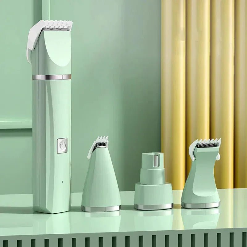 4 in 1 Electric Pet Grooming Kit - Hair Trimmer, Clippers, Nail Grinder for Cats & Dogs - PawVibe