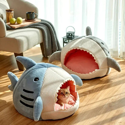 Luxury Plush Shark Pet Bed - PawVibe