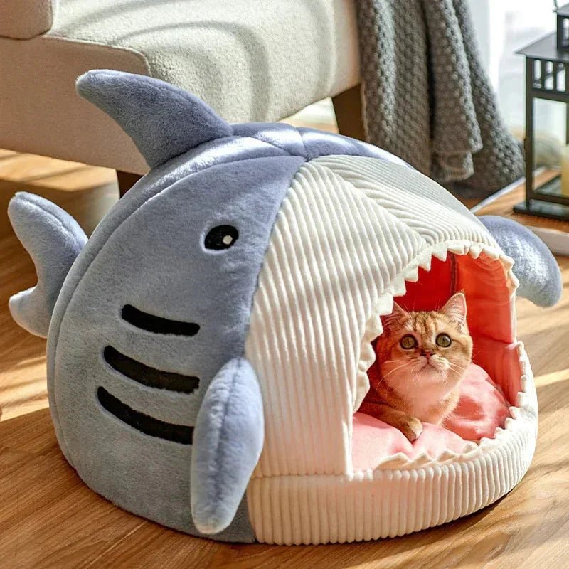Luxury Plush Shark Pet Bed - PawVibe