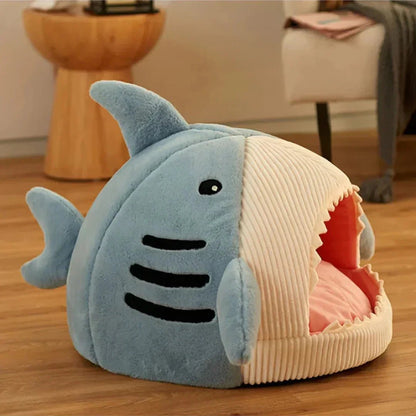 Luxury Plush Shark Pet Bed - PawVibe