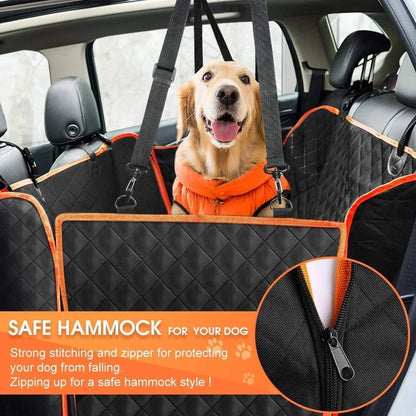 Dog Car Seat Cover for Back Seat, Waterproof Seat Protector Scratchproof Pet Hammock with 4 Bags Side Flaps, Washable Nonslip Backseat Protection for Cars Trucks and Suvs - PawVibe